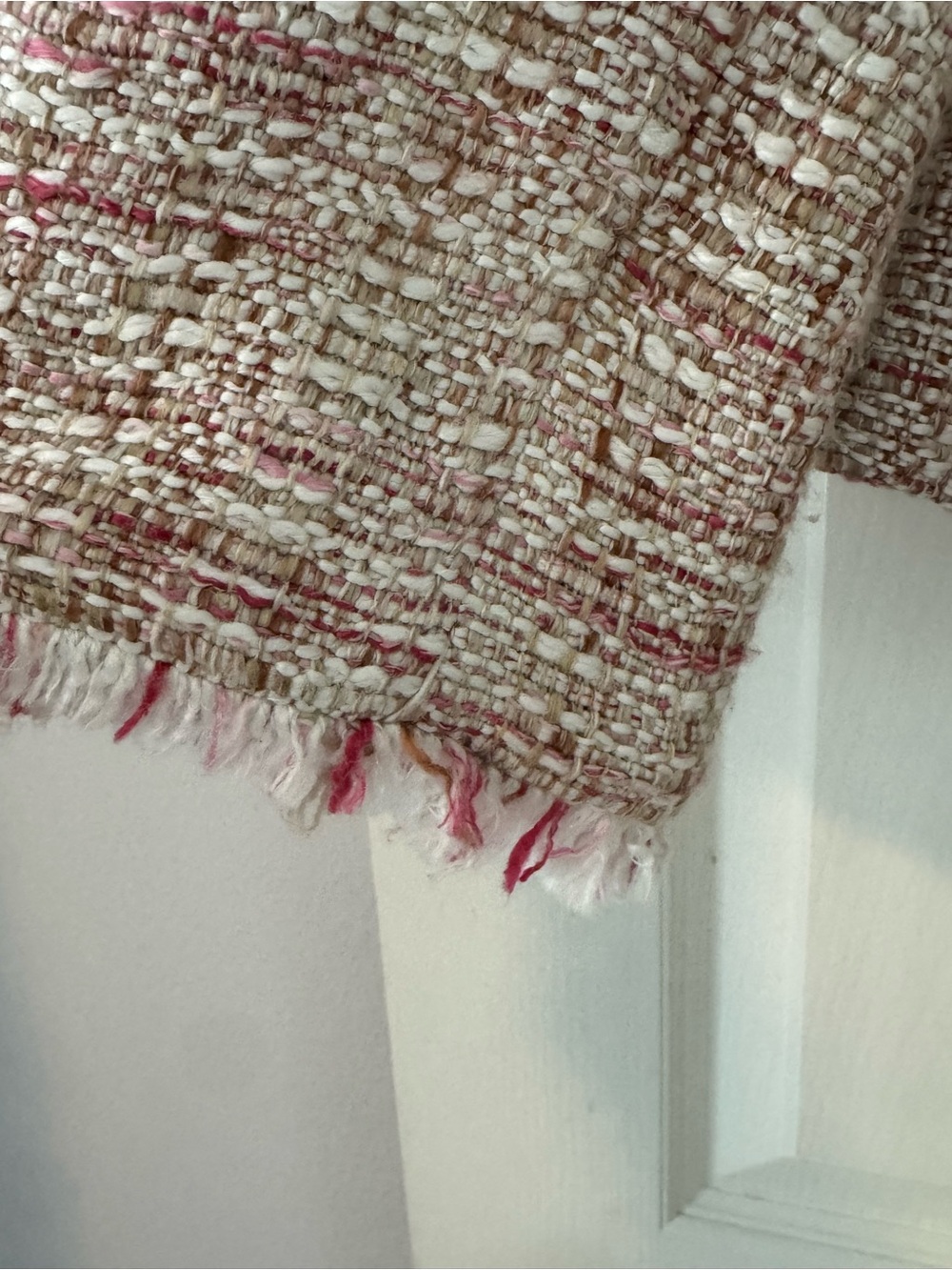 George Pink and Cream Tweed Open-Front Jacket - Picture 6 of 11